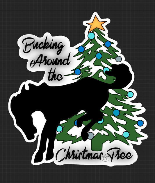 Sticker - Bucking Around the Christmas Tree