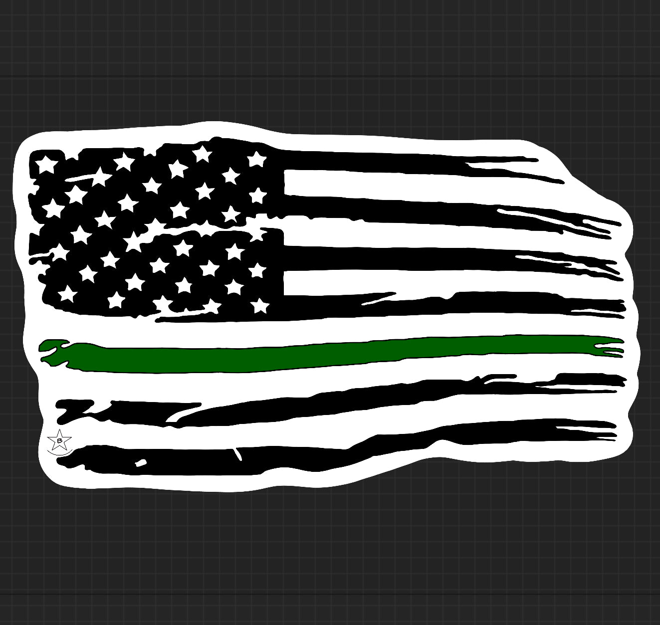 Sticker - Thin Green Line American Flag