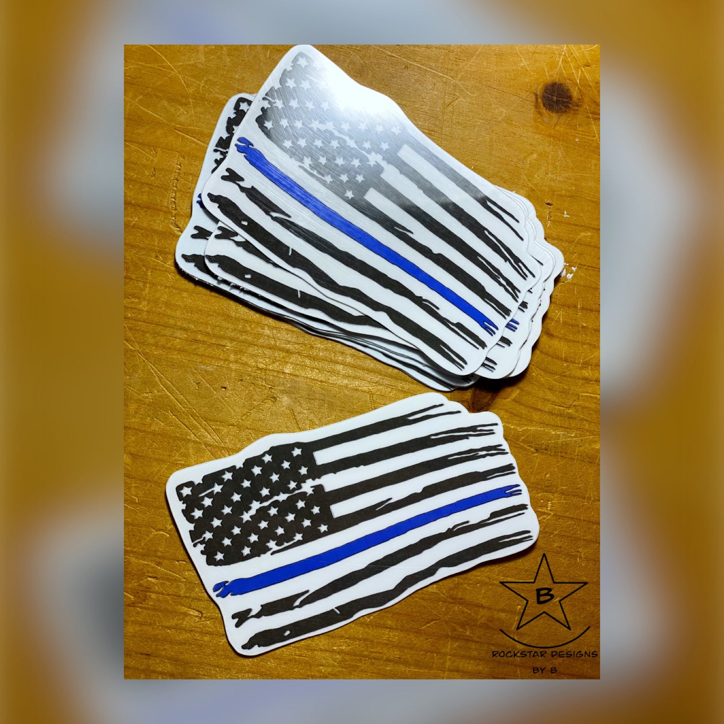 Sticker - Thin Blue Line American Flag