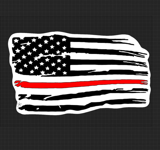 Sticker - Thin Red Line American Flag