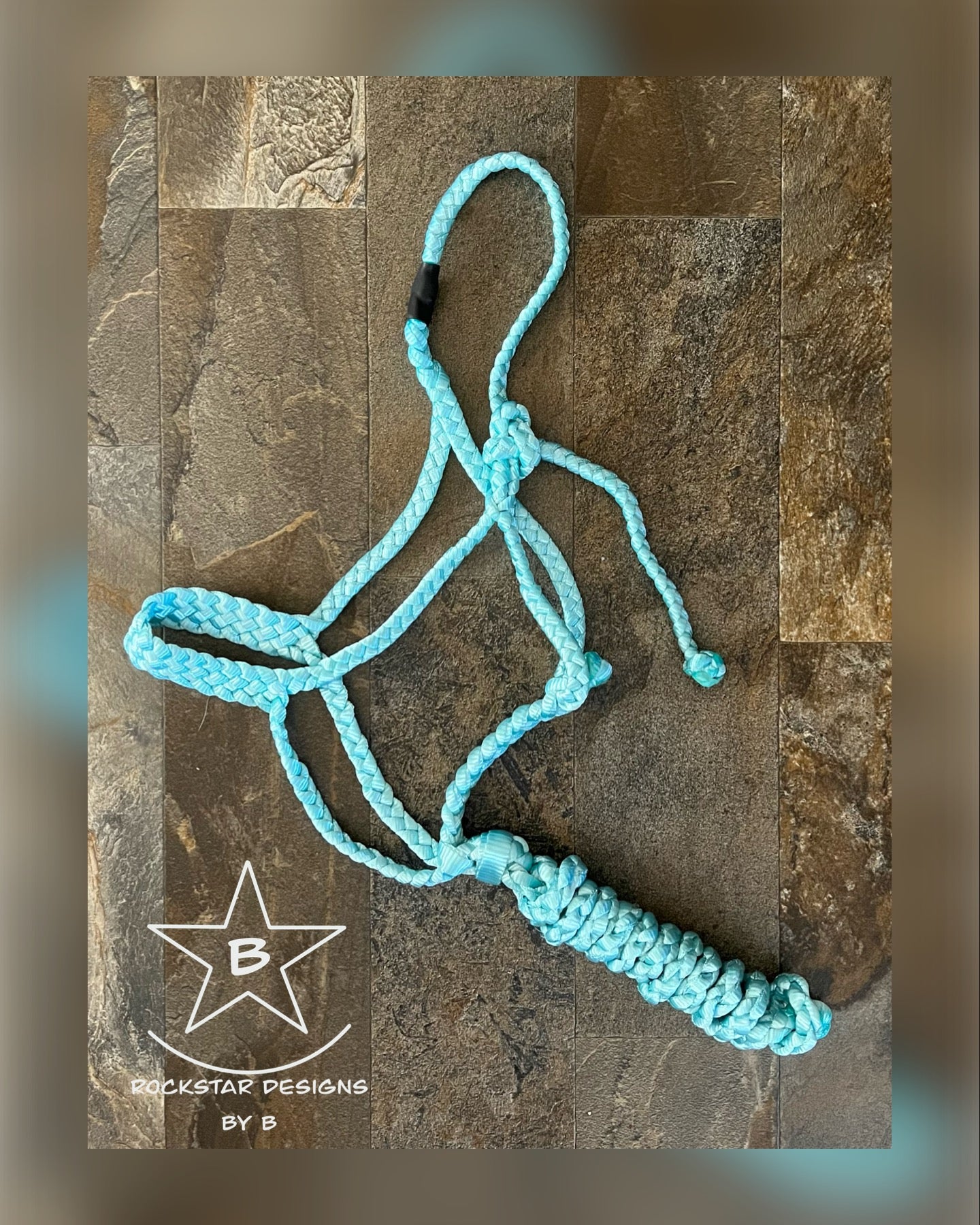 Mule Tape Halter w/10’ Lead - Light Teal