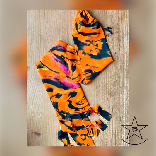 Single Tube Tail Bag - Orange and Black Swirl