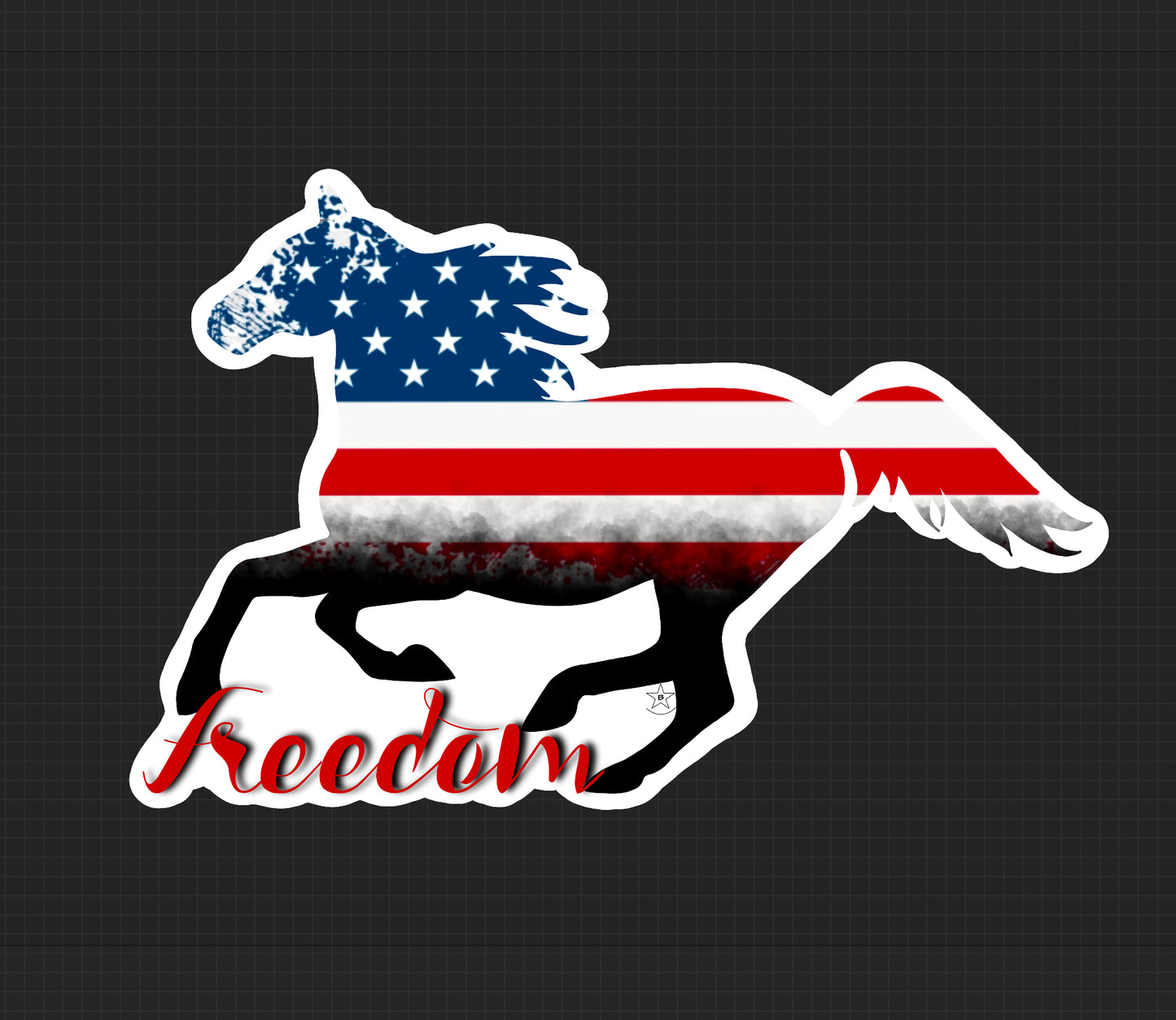 Sticker - Freedom Flag Horse