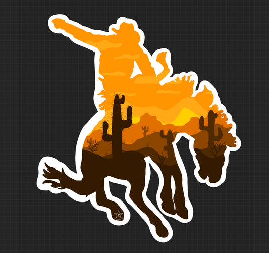 Sticker - Sunset Bronc Rider