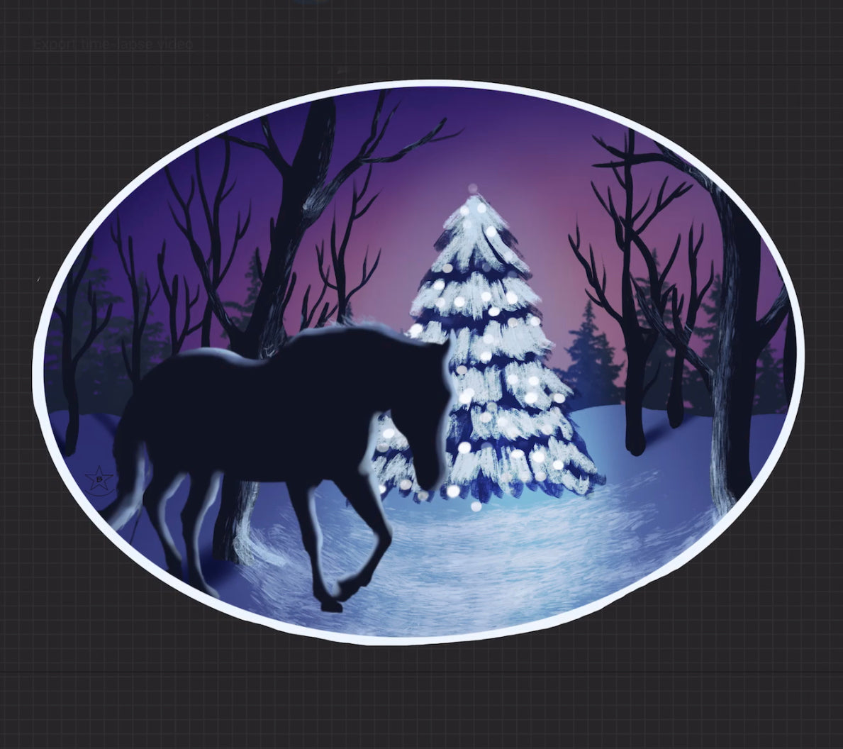 Sticker - Snowy Christmas Scene