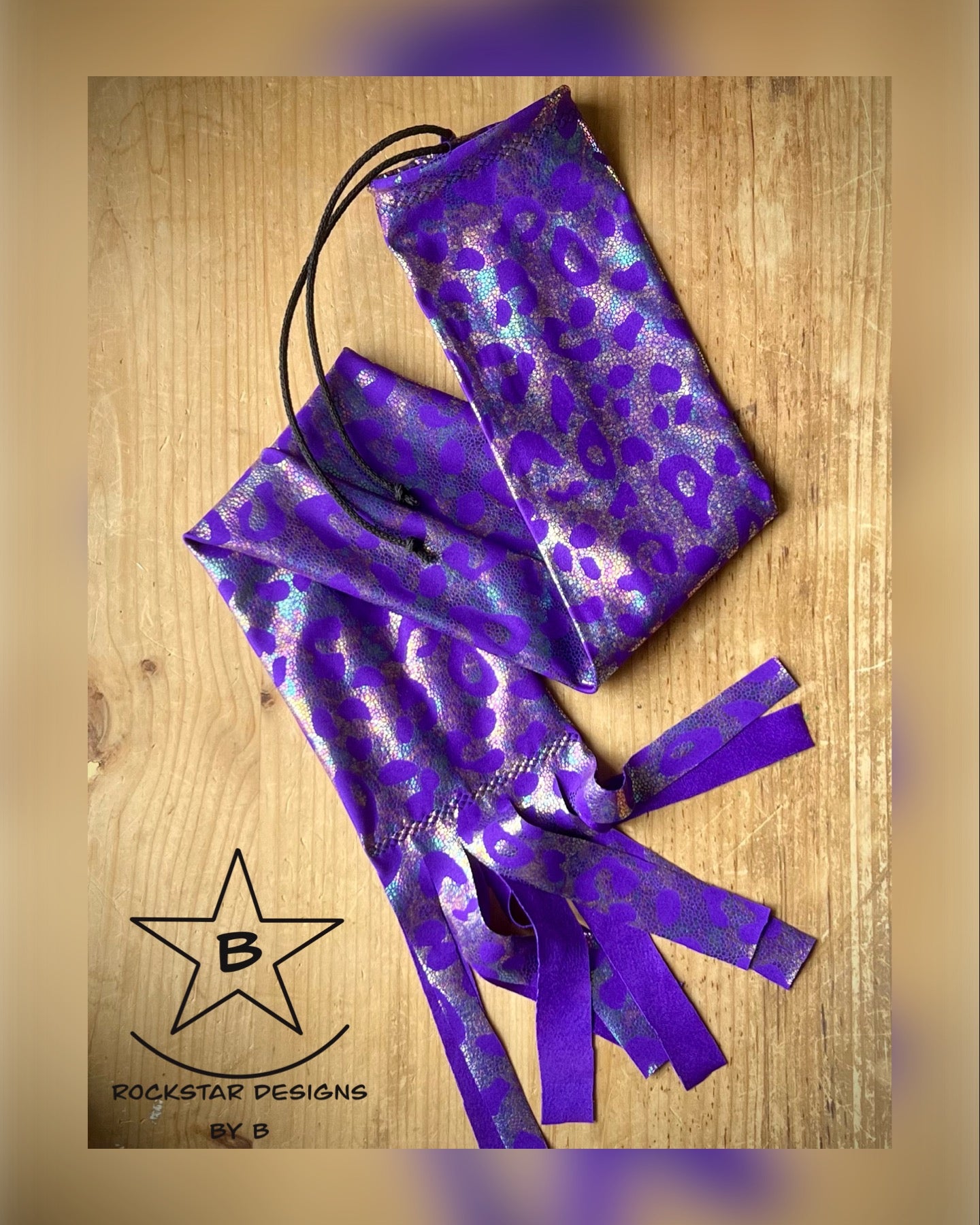 Single Tube Tail Bag - Purple Holographic Leopard Print