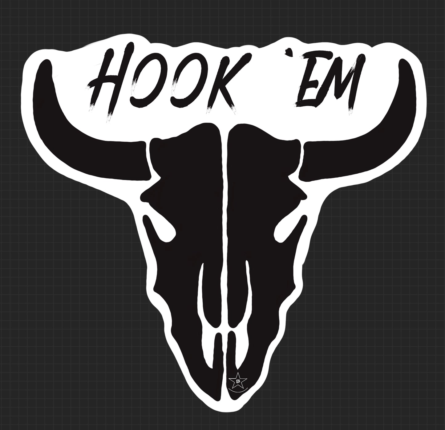 Sticker - Steer Skull - Hook em