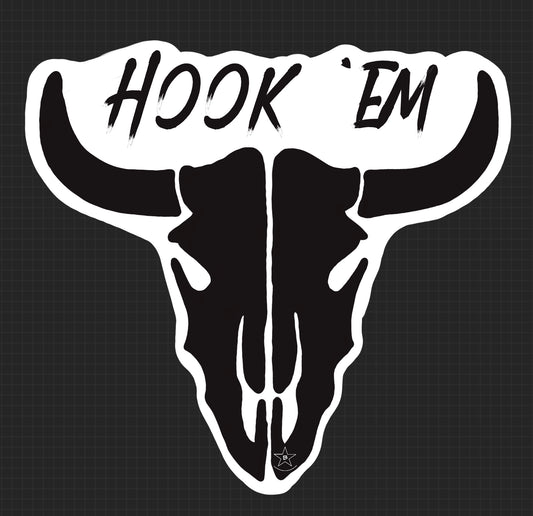 Sticker - Steer Skull - Hook em