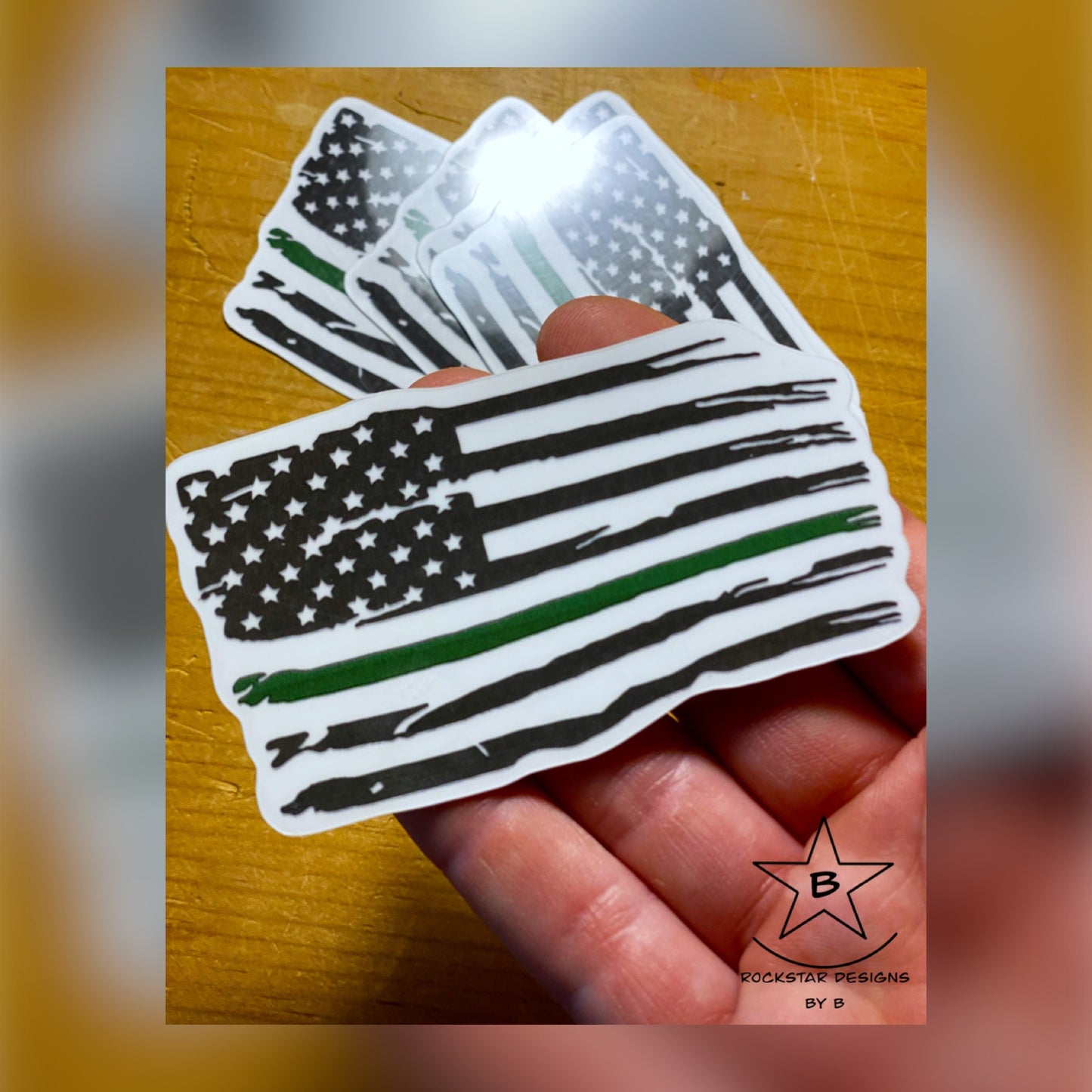 Sticker - Thin Green Line American Flag