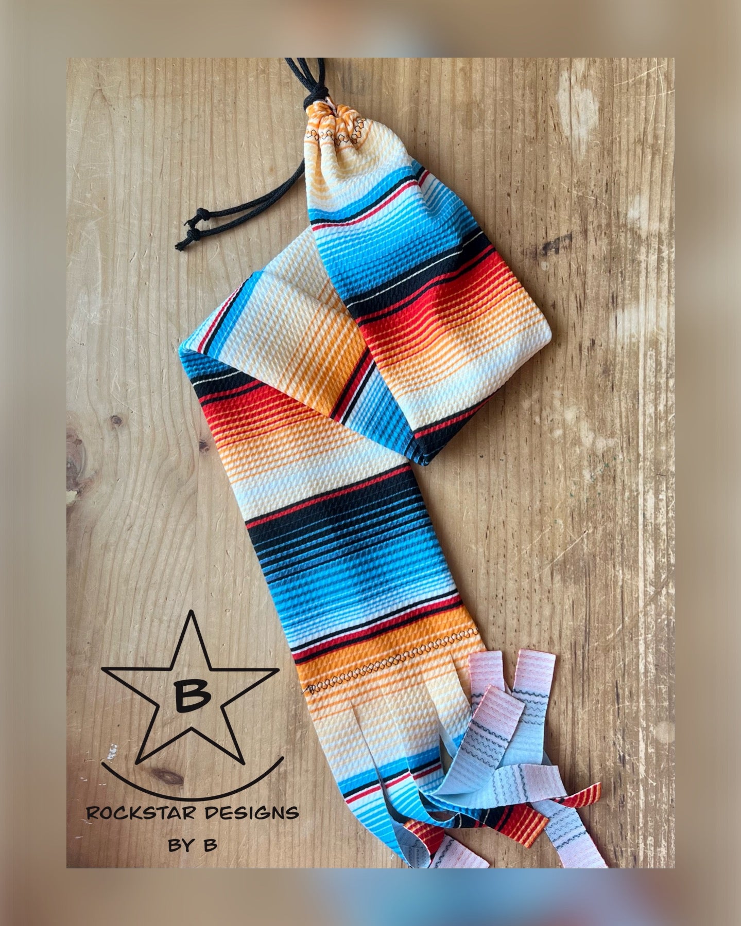 Single Tube Tail Bag - Blue and Orange Serape