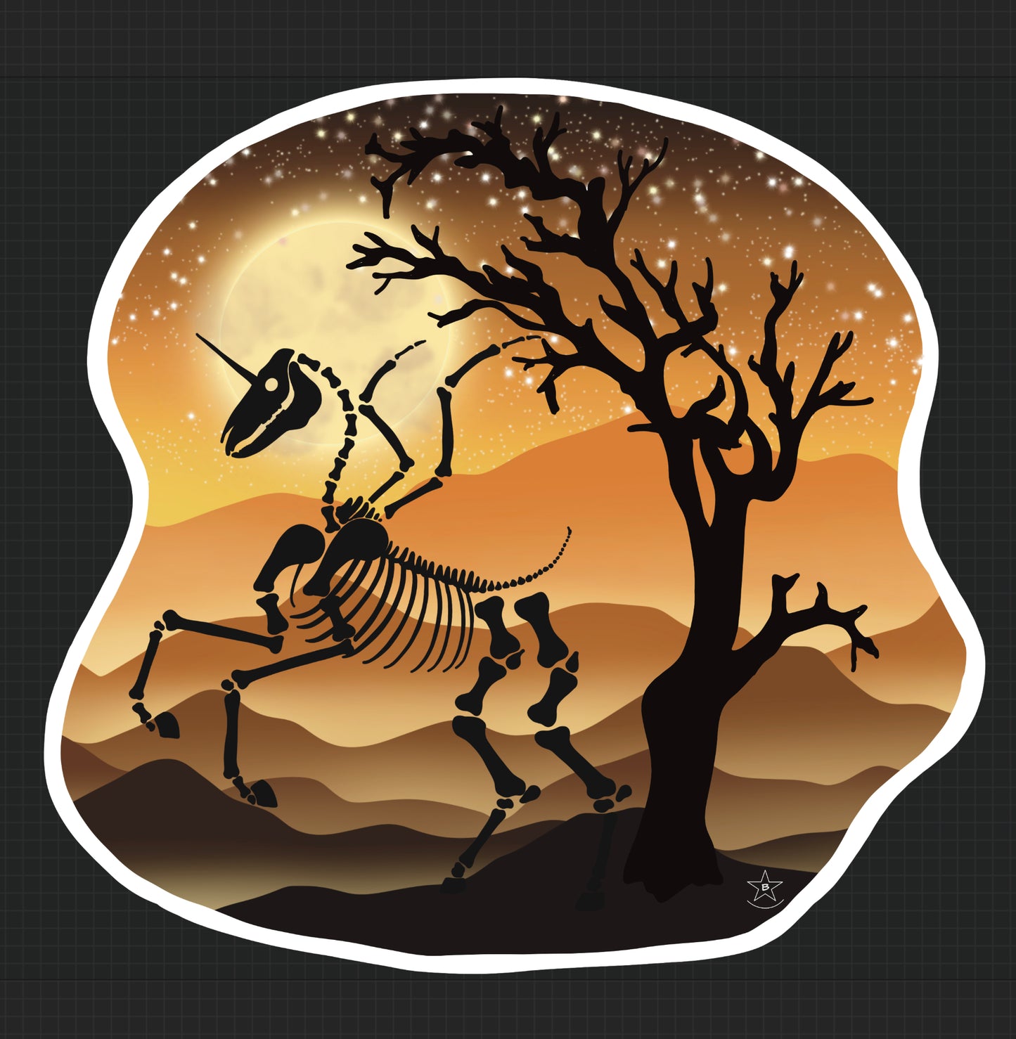 Sticker - Unicorn Skeleton