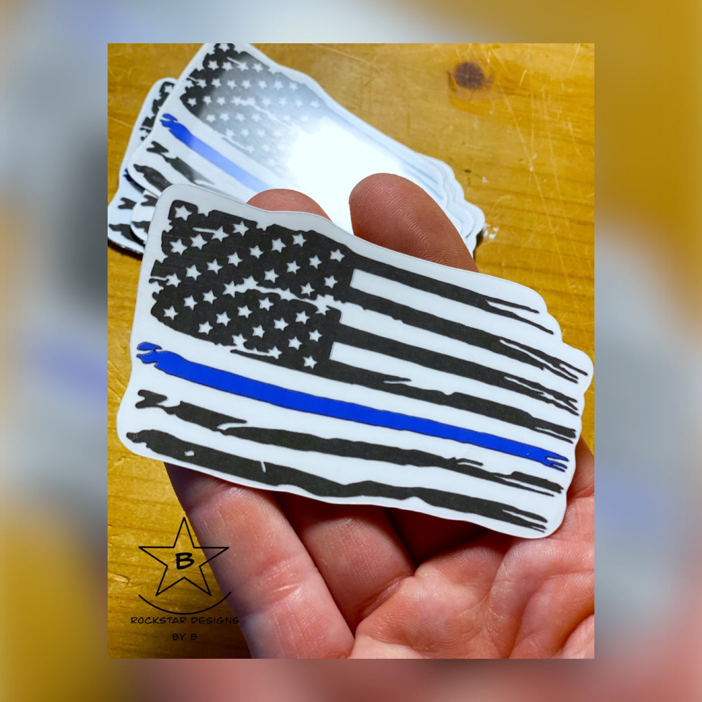 Sticker - Thin Blue Line American Flag