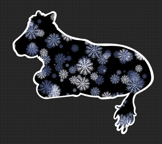 Sticker - Snowflake Laying Cow