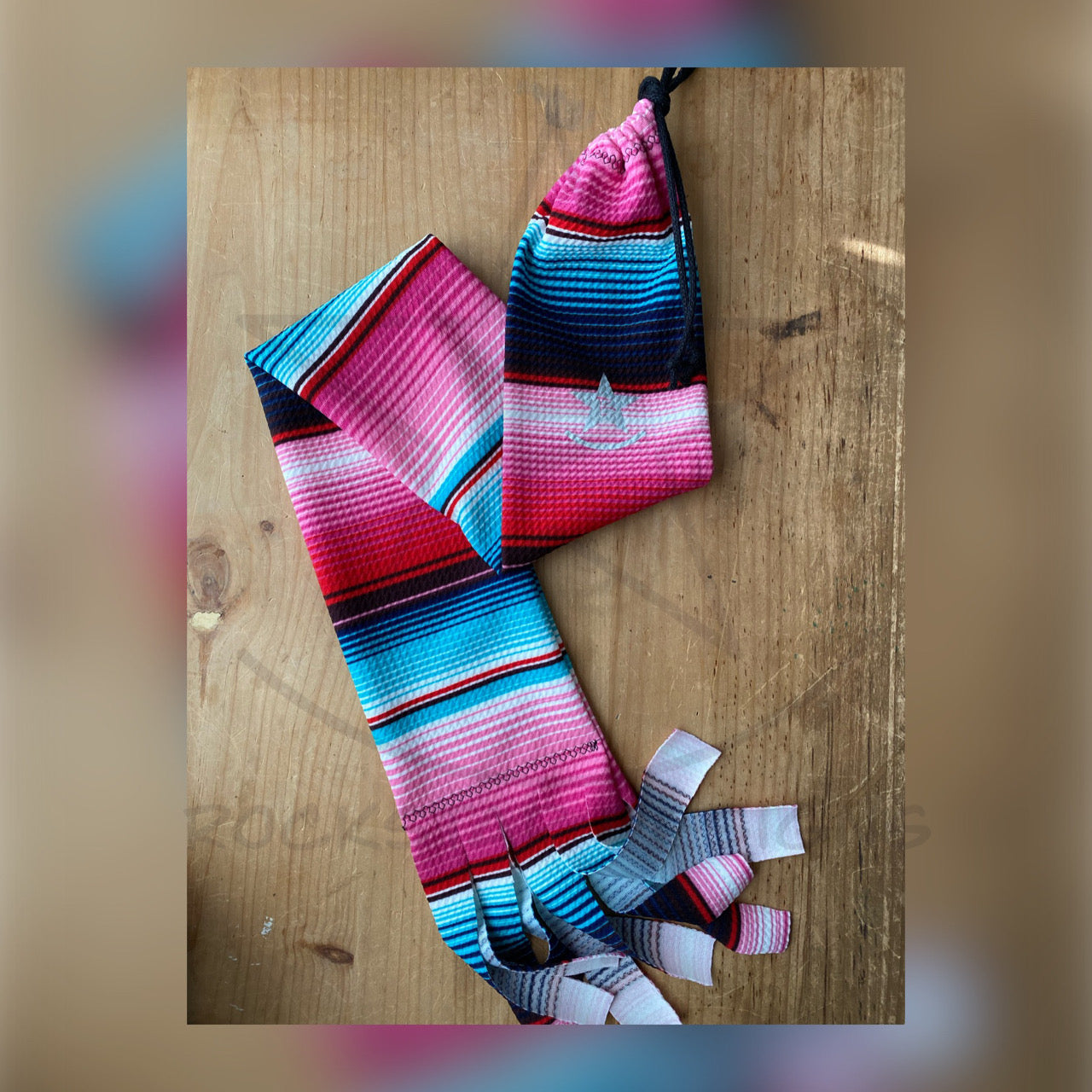 Single Tube Tail Bag - Pink and Teal Serape