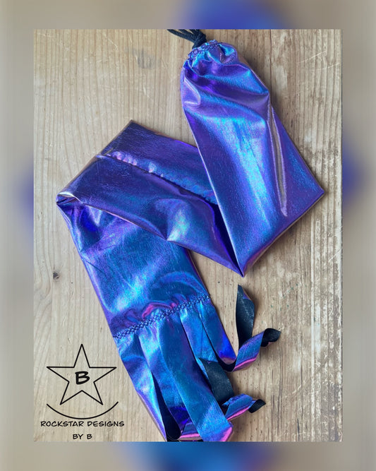 Single Tube Tail Bag - Purple/Blue Holographic