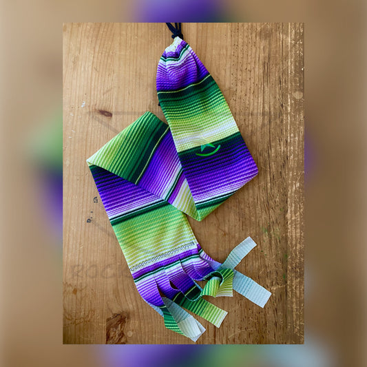 Single Tube Tail Bag - Purple and Green Serape - RTS